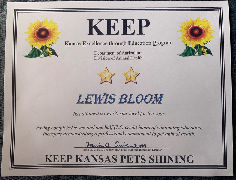 Lewis Bloom Dog Breeder Educational Hours